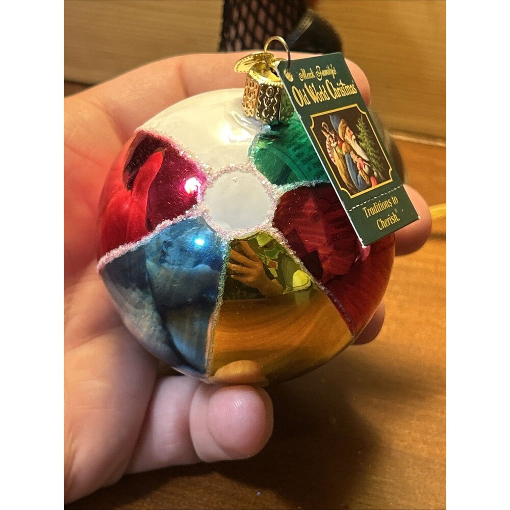 Beach Ball Old World Christmas NEW with TAG